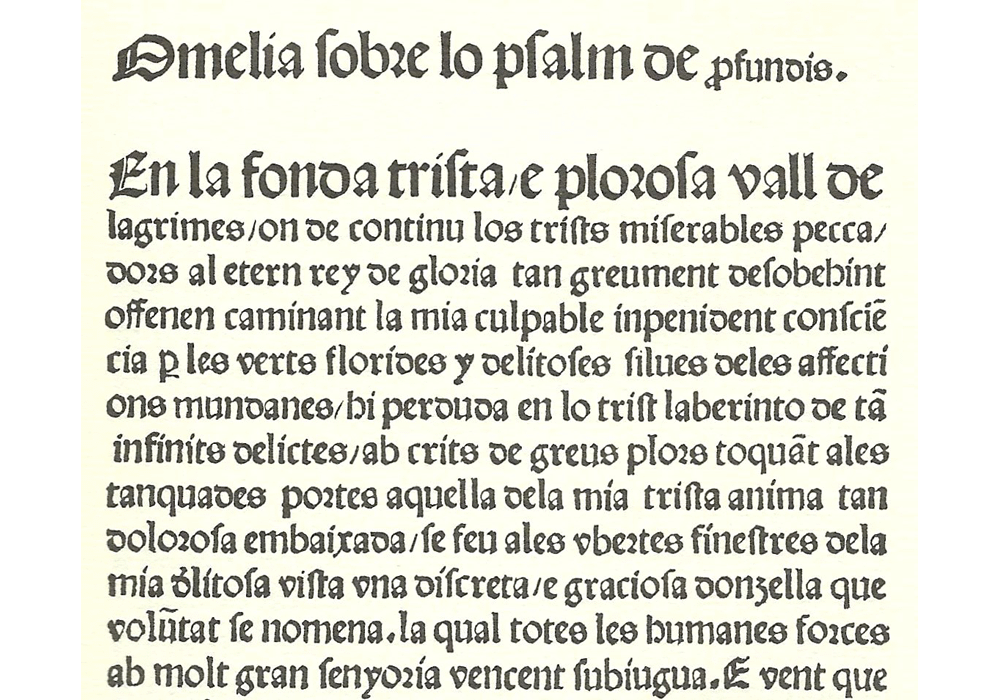 Omelia psalm De Profundis-Fuster-Palmart-Incunabula & Ancient Books-facsimile book-Vicent García Editores-1 Title